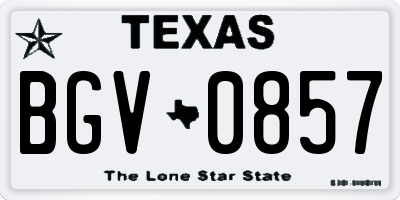 TX license plate BGV0857