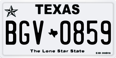 TX license plate BGV0859