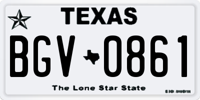 TX license plate BGV0861