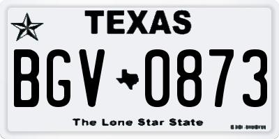 TX license plate BGV0873