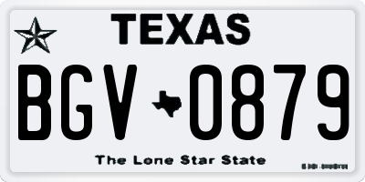 TX license plate BGV0879