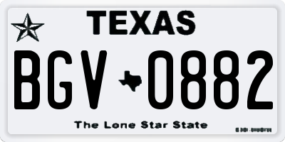 TX license plate BGV0882