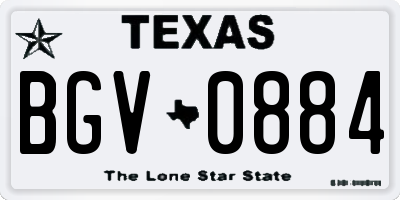 TX license plate BGV0884