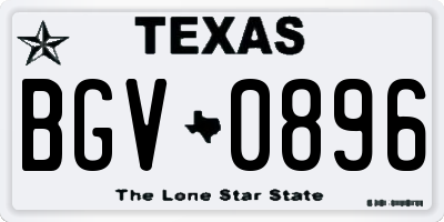 TX license plate BGV0896
