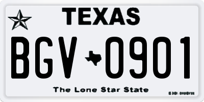 TX license plate BGV0901