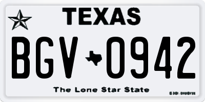 TX license plate BGV0942