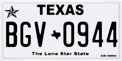 TX license plate BGV0944