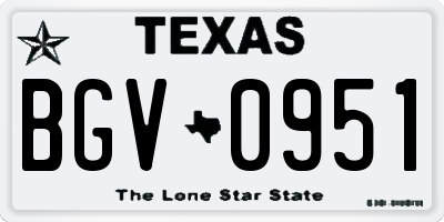 TX license plate BGV0951