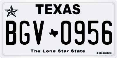 TX license plate BGV0956