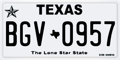 TX license plate BGV0957