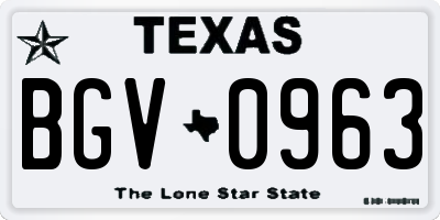 TX license plate BGV0963