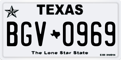 TX license plate BGV0969