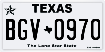 TX license plate BGV0970