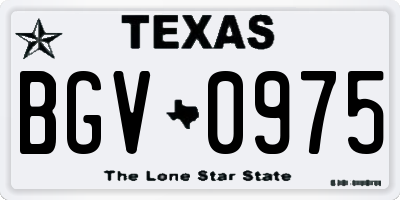 TX license plate BGV0975