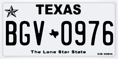 TX license plate BGV0976