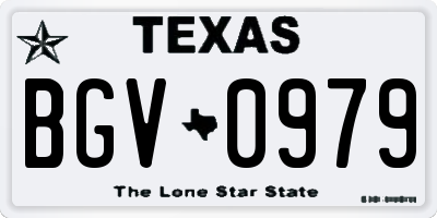TX license plate BGV0979