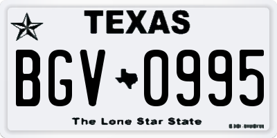TX license plate BGV0995