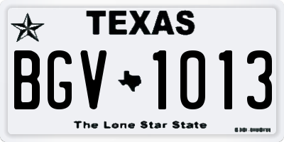 TX license plate BGV1013