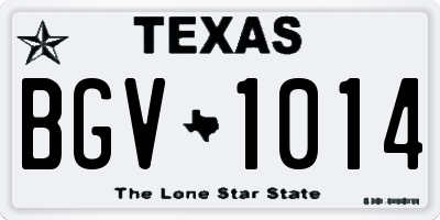 TX license plate BGV1014