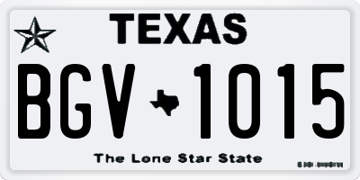 TX license plate BGV1015