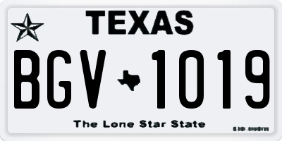 TX license plate BGV1019
