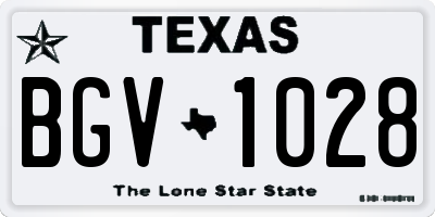TX license plate BGV1028