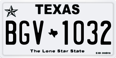 TX license plate BGV1032