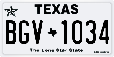 TX license plate BGV1034