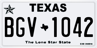 TX license plate BGV1042