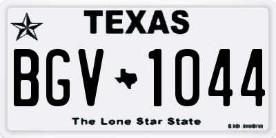 TX license plate BGV1044