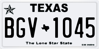 TX license plate BGV1045
