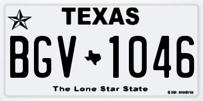 TX license plate BGV1046