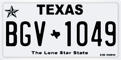 TX license plate BGV1049