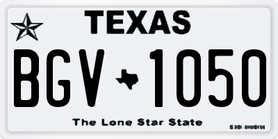 TX license plate BGV1050