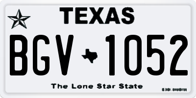 TX license plate BGV1052