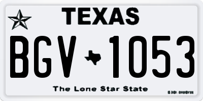 TX license plate BGV1053