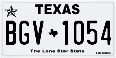 TX license plate BGV1054