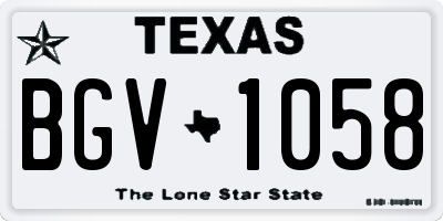 TX license plate BGV1058