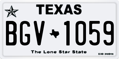 TX license plate BGV1059