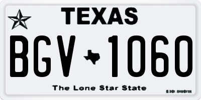 TX license plate BGV1060