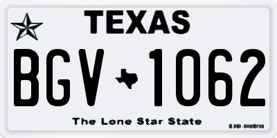 TX license plate BGV1062