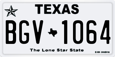 TX license plate BGV1064