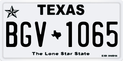 TX license plate BGV1065
