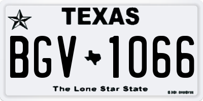 TX license plate BGV1066