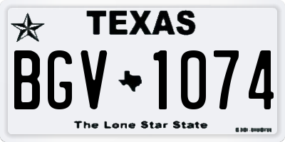 TX license plate BGV1074
