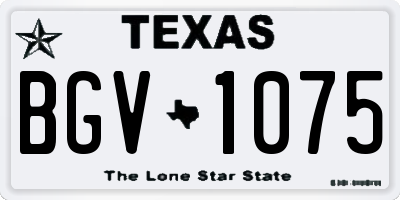 TX license plate BGV1075