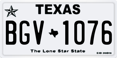 TX license plate BGV1076