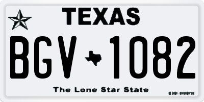 TX license plate BGV1082