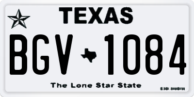 TX license plate BGV1084