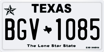 TX license plate BGV1085